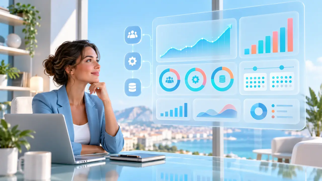 Interface moderne de tableau de bord pour le pilotage d'une PME