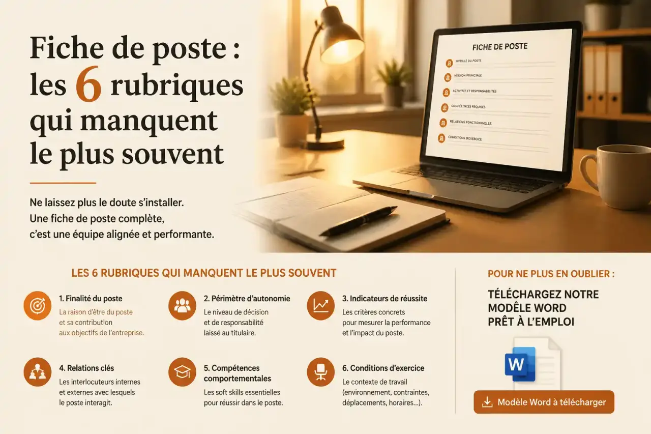 Fiche de poste : les 6 rubriques qui manquent le plus souvent (et un modèle Word pour ne pas les oublier)
