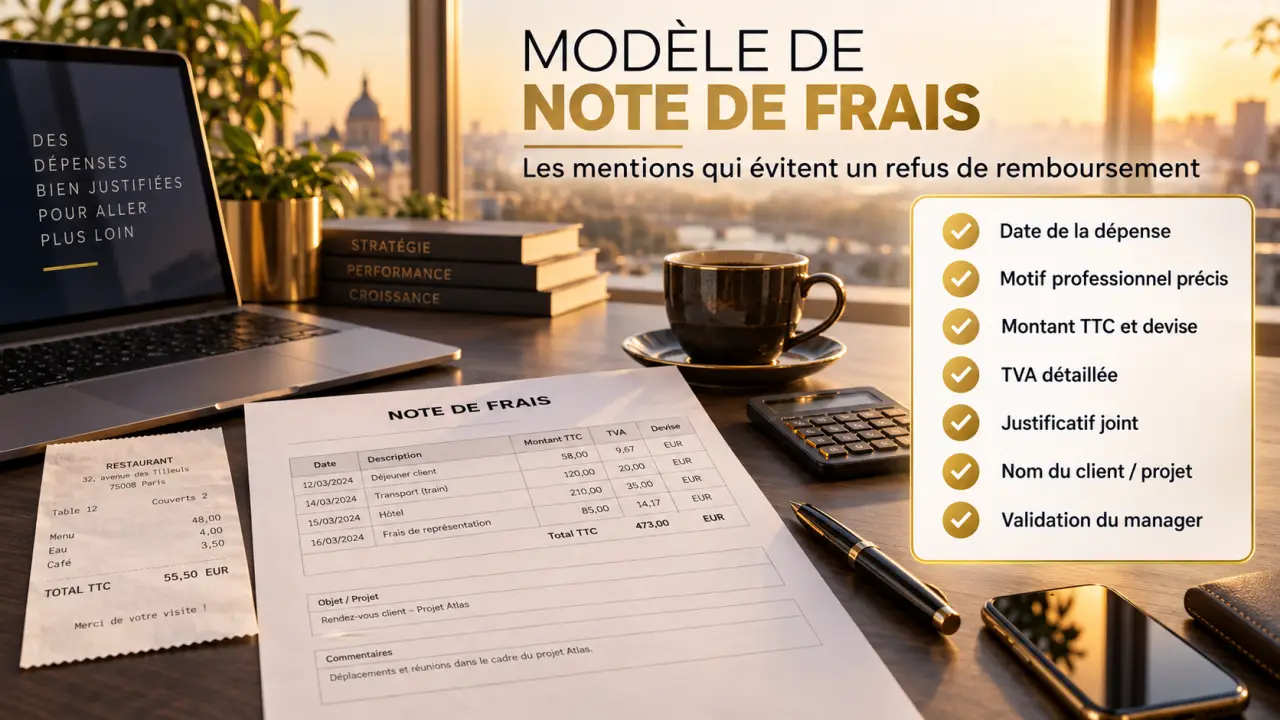 Modèle de note de frais : les mentions qui évitent un refus de remboursement