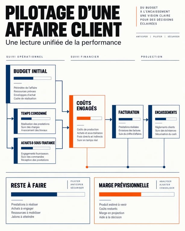 Logiciel de gestion par affaire : suivi du budget, des coûts, du temps et de la marge prévisionnelle