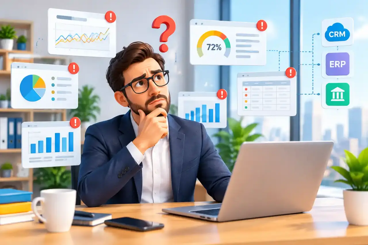 Tableau de bord moderne affichant des indicateurs de performance