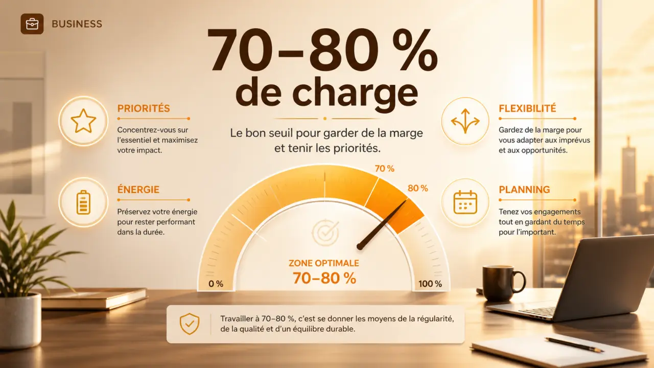 70 à 80 % de charge de travail, le bon seuil pour garder de la marge et tenir les priorités