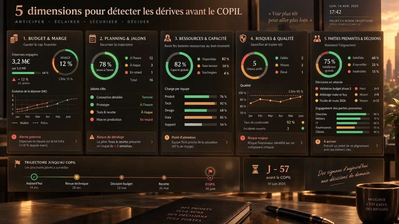 Projet tableau de bord : 5 dimensions pour détecter les dérives avant le COPIL