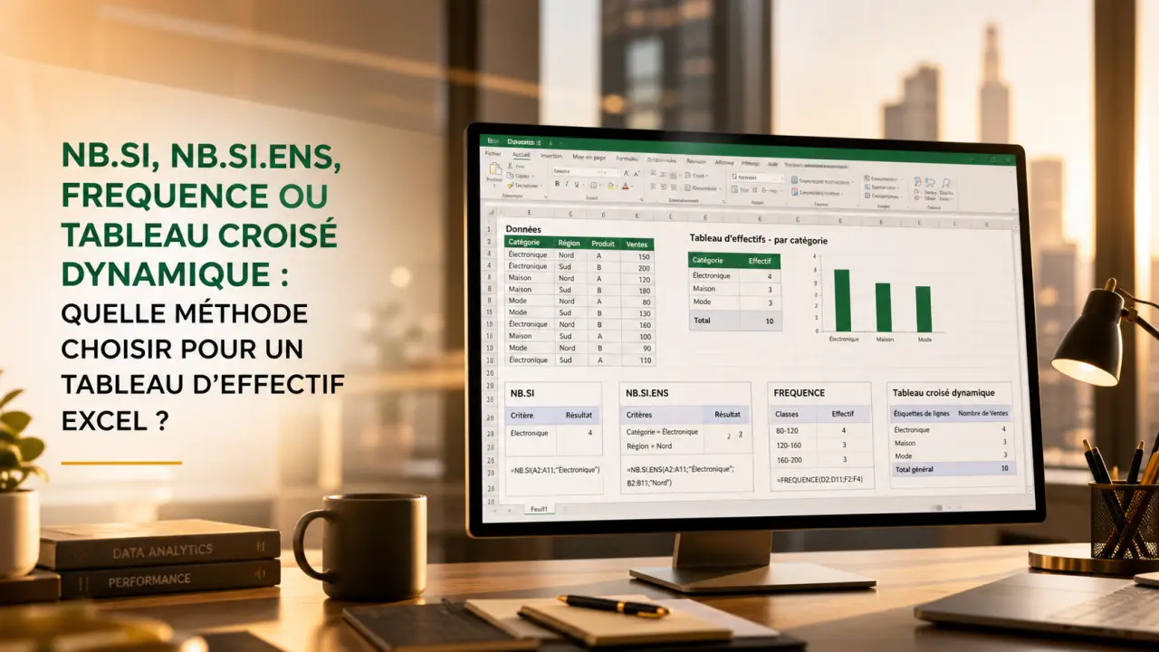 NB.SI, NB.SI.ENS, FREQUENCE ou tableau croisé dynamique : quelle méthode choisir pour un tableau d’effectif Excel ?